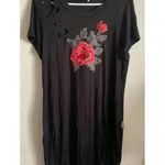 Liliana 🆕Black Hollows Out T-Shirt Dress 3D Rose 2X🆕 Photo 2