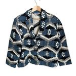 Dress Barn  Vintage Southwestern Aztec Native Print Cotton Knit Cropped Blazer Photo 0