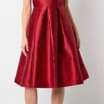 Danny & Nicole Womens Sleeveless Red Halter Midi Fit + Flare Dress 16 Photo 0