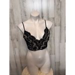 Luxxel  Black Lace Cropped Bralette Top Size M Photo 5