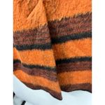 Asos Womens Brushed Coat Brown Orange‎ Striped Buttons Pocket Flaps Collar 12 Photo 5
