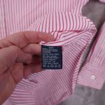 Ralph Lauren Slim Fit Button Up Shirt Women's 8 Pink White Stripe Long Sleeve Photo 6
