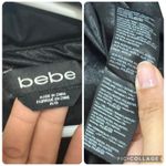 Bebe Y2K size medium black cropped puffer jacket missing fur Rhinestone logo Photo 7