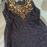 Laurence Kazar Vintage silk beaded maxi dress size XXL black lined evening gown Photo 11