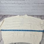Area Stars Leila Sweater in Ivory M NWT Mock Neck Chic Faux Fur Fringe White Size M Photo 5