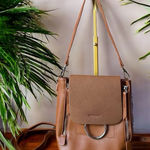 Lulus NWT Convertible Mini Backpack Purse – Tan Brown Faux Leather Photo 0