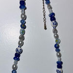 Francesca's Cottagecore Blue and White Beaded Necklace Photo 0