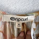 Rip Curl  XL Always Summer Gold Floral Tropical Bubble Hem Top Crinkle Gauzy NEW Photo 7