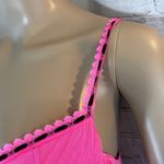 Victoria's Secret Pink Teddy Cami Black Lace Trim 36C Sexy Photo 1