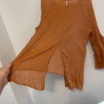 LC Lauren Conrad  Plus Size Slit Back Mini Heart Blouse Orange Bell Sleeve Boho Photo 12