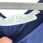 ASTR The Label Navy Blue Cold Shoulder Short Sleeve Lace Trim Blouse Size M Size M Photo 3