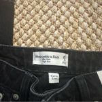 Abercrombie & Fitch The Mom High Rise Black Distressed Jeans Raw Edge Photo 4