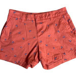 Magellan outdoors Magellan Women's Shorts Sz 2 Coral‎ Sail Boat Print Chino Nautical Beach Resort Photo 0