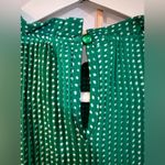 Adrianna Papell  Green Polka-Dot Blouse Top Mock Style Neckline S/M Office Photo 1