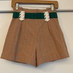 Sézane  Arthus Tan Brown High-Waisted Cotton Blend Tailored Shorts EU 34 US XS Photo 5