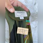 Yolanda Lorente Womens 100% Silk Painted size 1 X dolman blouse Green Photo 7