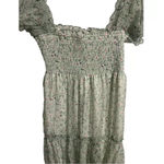 Reveriee Maxi Dress Women's Size L Green Floral Tiered Short Sleeve Casual NWT Size L Photo 4