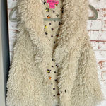 Betsey Johnson  Cream Fuzzy Vest with Star Lining Photo 0