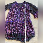 Free People  Women’s Rosebud Dress Tunic Top Size XS Oversized Sheer Purple Flowy Photo 10