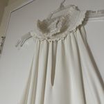 Amanda Uprichard  white ivory smocked cinched sleeveless mini dress medium Photo 1