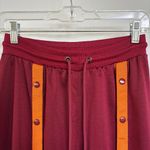 Missguided Streetwear Basketball Burgundy Red Athleisure Snap Front Pants Sz 4 Photo 3