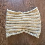 Charming Charlie  Beige Knitted Headband with Beaded Leaf Design Photo 4