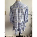 Free People Free‎ People Boho Cottagecore Peasant Top Size Med V Neck Lace Ruffle Light Blue Photo 2