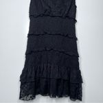 Foxiedox  Anthropologie Black Smocked Ruffle Tiered Mini Dress Size Small Photo 2