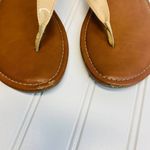 Fergalicious  White Tan Thong Flat Sandals Sz 8.5 Photo 1