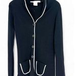 Max Studio | XS | Women's B&W Knit Trimmed Mid Length Cardigan Sweater Blazer Photo 0