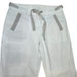 American Eagle Womens Baggy Flare Pants Low Rise Cream Stretch Belted Utility 10 Tan Photo 3