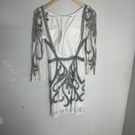 Scala  vintage beaded long sleeve backless formal mini cocktail dress woman's 0 Photo 2