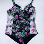 Torrid Slim Fix Underwire One Piece Swimsuit Size 3 DD/F Tropical Animal Print Photo 4