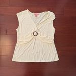 Bandolino Cream Sleeveless Blouse with Ring Detail Photo 2