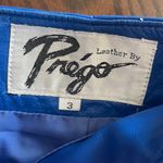 Vintage Elegant Blue Leather Mini Skirt with Lace Trim Size undefined Photo 4