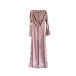 Lulus ‎ Dusty Lavender Leopard Print Bell Sleeve Jumpsuit NWT  M (6) Photo 5