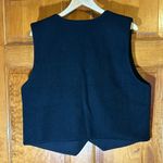 Pasta Wool Blend Embroidered Boho Vintage Vest Metal Buttons Size Lg Photo 3