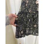 Style & Co Sheer Black Floral Long Sleeve Tiered Top Size Small Dark Fairy Romantic Photo 4