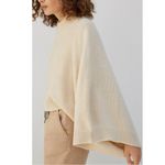 Bishop and Young Anthropologie Olivia Cropped Poncho Sweater Ivory Medium NWT Photo 3