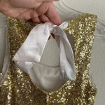 B Darlin 🆕B.Darlin A-Line Scoop Short Gold Sequin Ivory Dress 3/4🆕 Photo 7