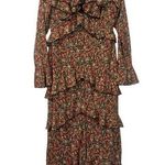 Nasty Gal  Tiered Ruffle Floral Print Dress Long Maxi Size UK 12 US 8 Photo 0