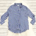 Abound  Blue and White Gingham Button Up Shirt Photo 0