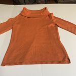Rafaella Sweater Womens Small Orange Cotton Knit Cowl Neck Pullover 3/4 Sleeves Photo 0