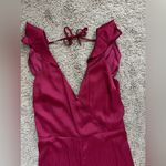 Parker  Boudoir Culotte Jumpsuit Ruffles Wide Leg Dots Cranberry Red Size Medium Photo 4