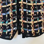 Vintage Basketweave Detail Tie Back Detail V Neck Button Front Vest XL Black Photo 3