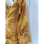 Forever 21 Cropped Floral Crochet Lace Sleeveless Top Size L Mustard Gold Yellow Bralette Photo 4