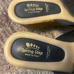 Spring Step  Estella Black Leather Nubuck Wedge Slide Sandals Photo 4