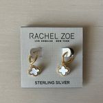 Rachel Zoe NWT sterling silver 14k gold plated white clover VCF drop earrings Photo 0
