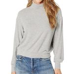 Michael Stars Madison Brushed Jersey Dolman Mock Neck in HEATHER OATMEAL size M Photo 0