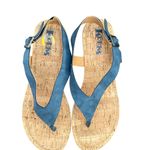 NWOT Korks Skylar Womens Pleather Adjustable Thong Sandals, Blue Dark Denim SZ 9 Photo 2